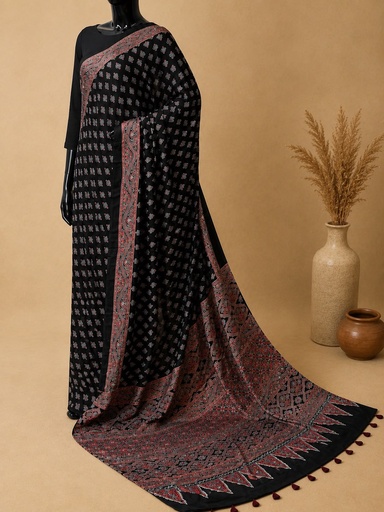 [SABF9750] Handwork Ajrakh Modal Silk Sarees 5036