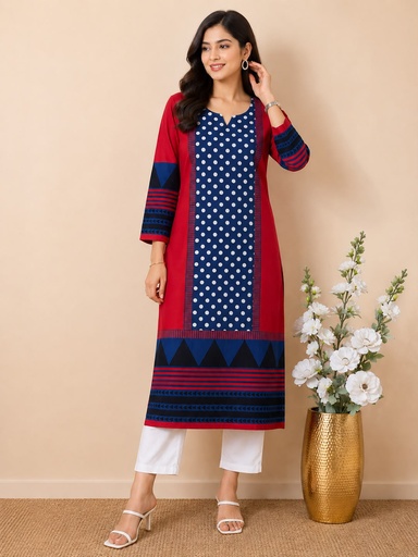 Ajrakh Cotton Kurti 5029