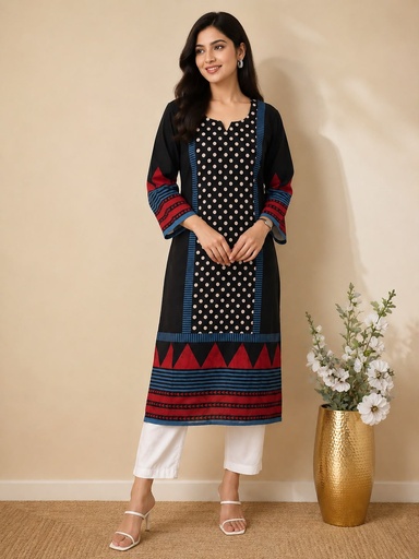 Ajrakh Cotton Kurti 5029