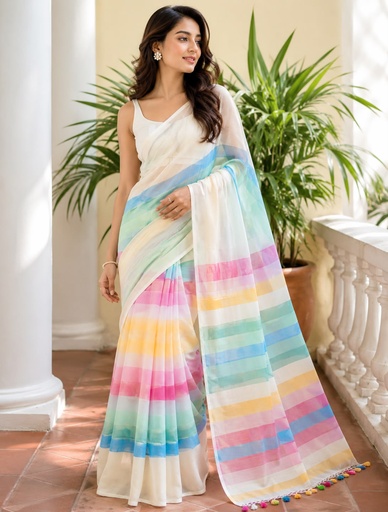 [SALT2950] Linen Sarees 5051