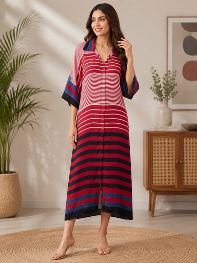 Ajrakh Modal Kaftan Style Dress 4803