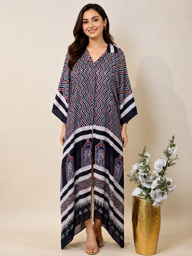 Ajrakh Modal Kaftan Style Dress 4803