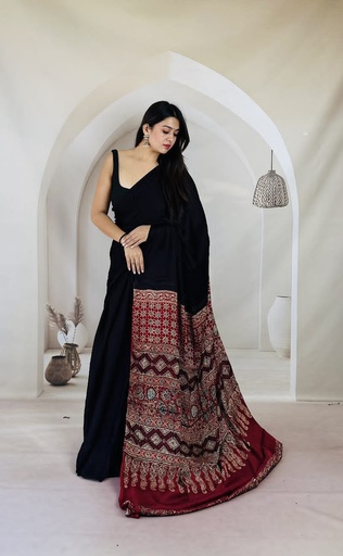 [SAZB5250] Plain Modal Sarees 5018
