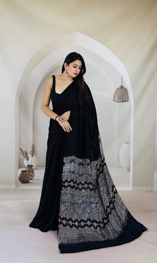 [SAZB5250] Plain Modal Sarees 5018