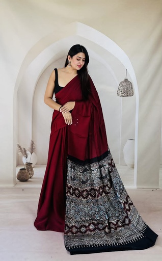 [SAZB5250] Plain Modal Sarees 5018