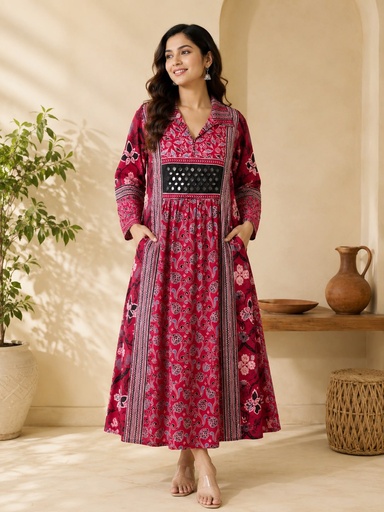 Ajrakh Cotton Kurti 5029