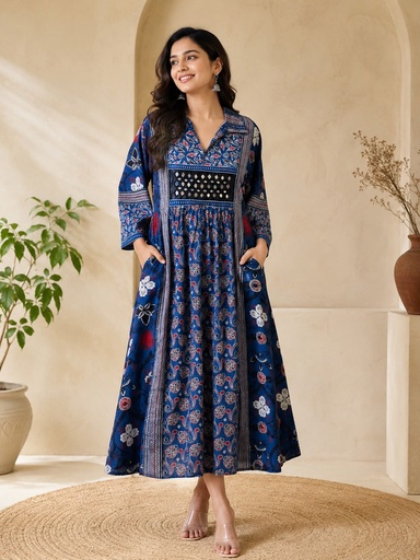 Ajrakh Cotton Kurti 5029
