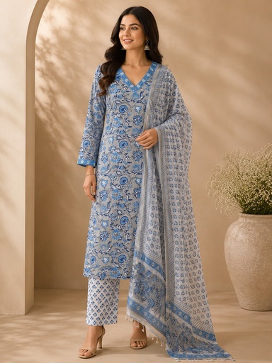 Pure Cotton Kurti Set 5043