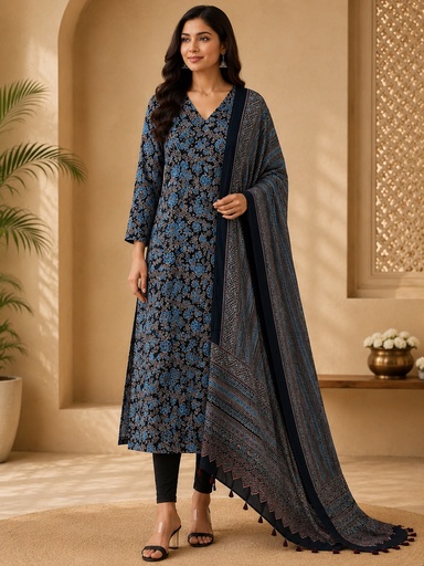 Ajrakh Modal Kurti Set 5012