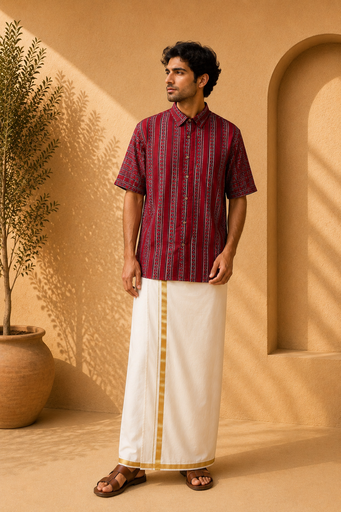 Ajrakh Modal Mens Shirt 5049
