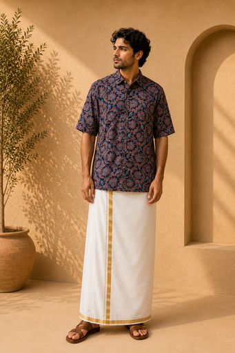 Ajrakh Modal Mens Shirt 5049