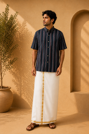 Ajrakh Modal Mens Shirt 5049