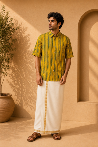 Ajrakh Modal Mens Shirt 5049