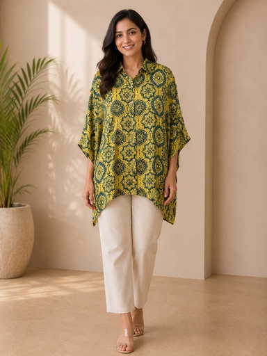Ajrakh Modal Shirt Kaftans 5015