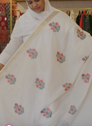 [SABA7150] Embroidered Mul Cotton Sarees 5019