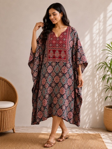 [KAKH1650] Ajrakh Cotton Kaftans 4802