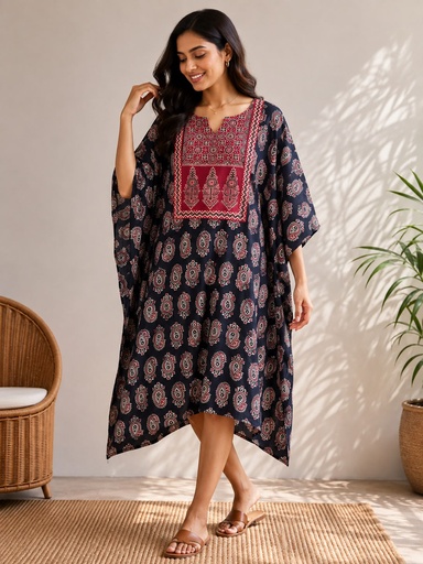 [KAKH1650] Ajrakh Cotton Kaftans 4802