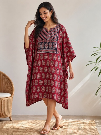 [KAKH1650] Ajrakh Cotton Kaftans 4802