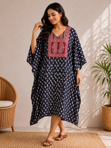 [KAKH1650] Ajrakh Cotton Kaftans 4802