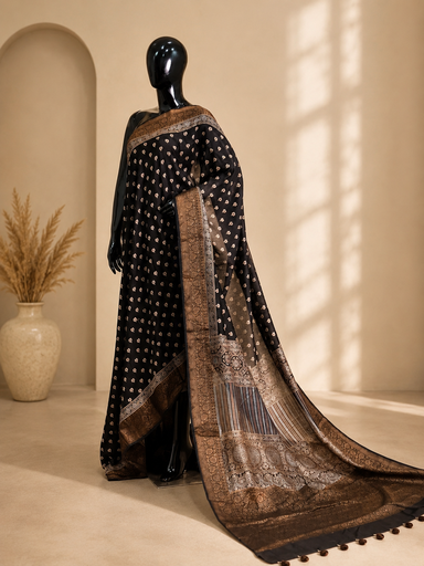 [SARZ11500] Ajrakh Chanderi Sarees 5014