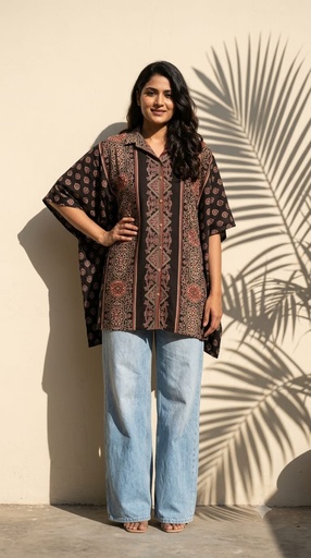 Ajrakh Cotton Kaftan Style Shirts 4802