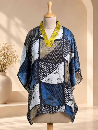 [KARH2450] Ajrakh Modal Short Kaftans 5015 