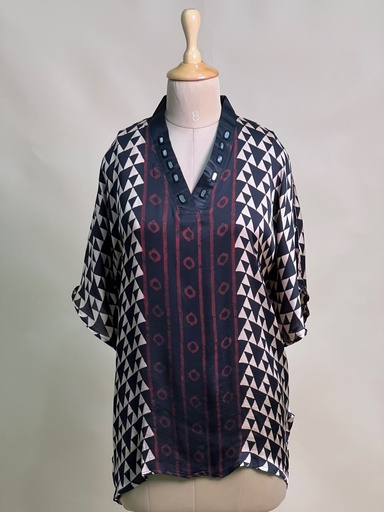 [KARH2450] Ajrakh Modal Short Kaftans 5015 