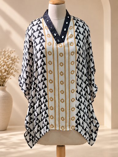 [KARH2450] Ajrakh Modal Short Kaftans 5015 