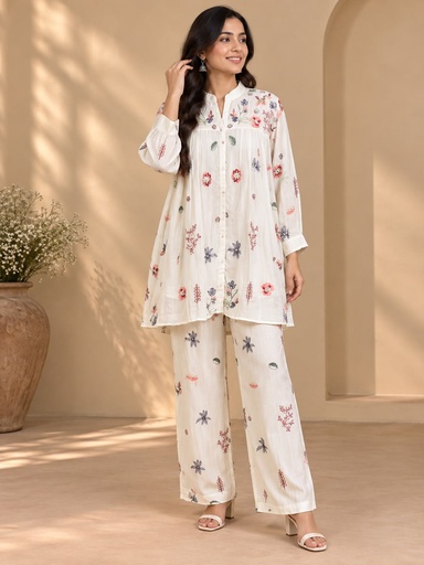 Embroidered Chinon Coord Sets 5049