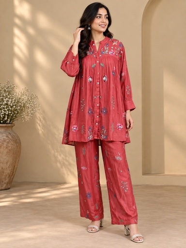 Embroidered Chinon Coord Sets 5049