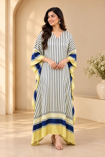 [KAMLK4450] Ajrakh Modal Silk Kaftans 4801