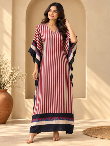 Ajrakh Modal Silk Kaftans 4801