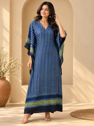 Ajrakh Modal Silk Kaftans 4801