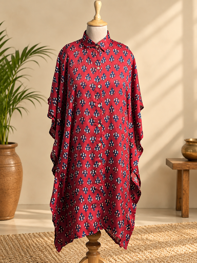 [KARH2450] Ajrakh Modal Shirt Kaftans 5015