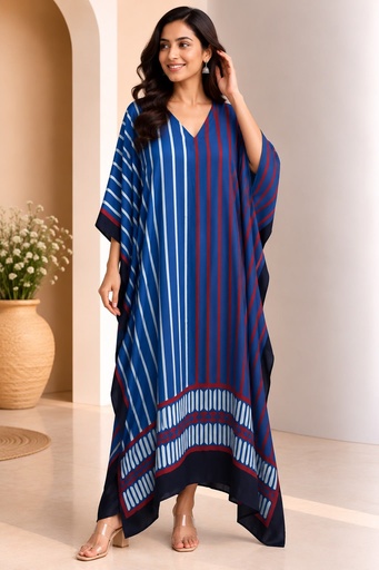 [KAMLK4450] Ajrakh Modal Silk Kaftans 4801