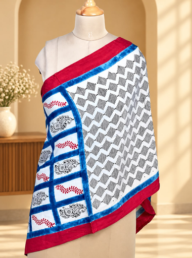 [STAZ1650] Ajrakh Modal Stoles 5071 