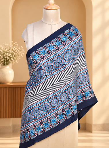 [STAZ1650] Ajrakh Modal Stoles 5071 