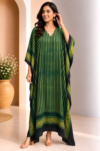 [KAMLK4450] Ajrakh Modal Silk Kaftans 4801
