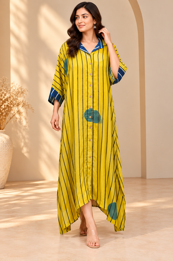 Ajrakh Modal Shirt Style Kurti 4803