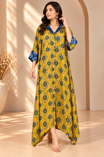 Ajrakh Modal Shirt Style Kurti 4803