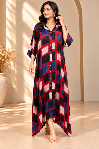 Ajrakh Modal Shirt Style Kurti 4803