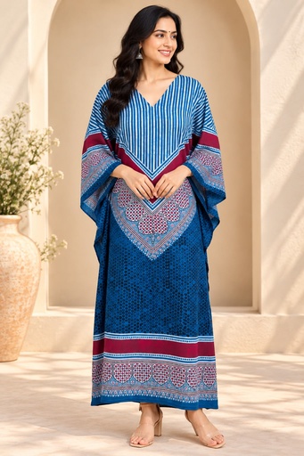 [KAAZ2620] Ajrakh Cotton Kaftans 4802
