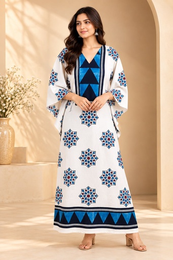 [KAAZ2620] Ajrakh Cotton Kaftans 4802