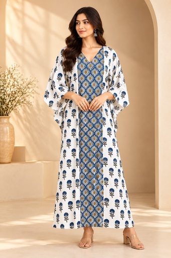 [KAAZ2620] Ajrakh Cotton Kaftans 4802