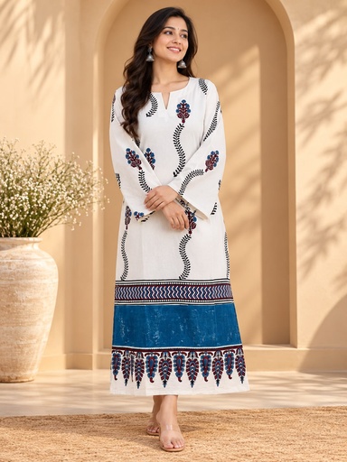 Ajrakh Cotton Kurti 5028